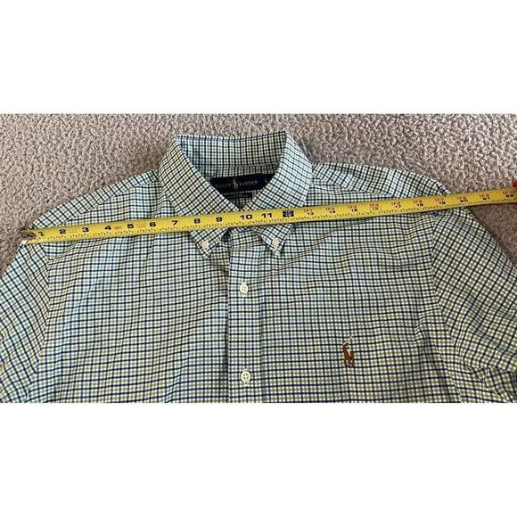 Ralph Lauren Shirt Adult Large L Green Plaid Cotton Button Down Long Sleeve Mens - Picture 7 of 10